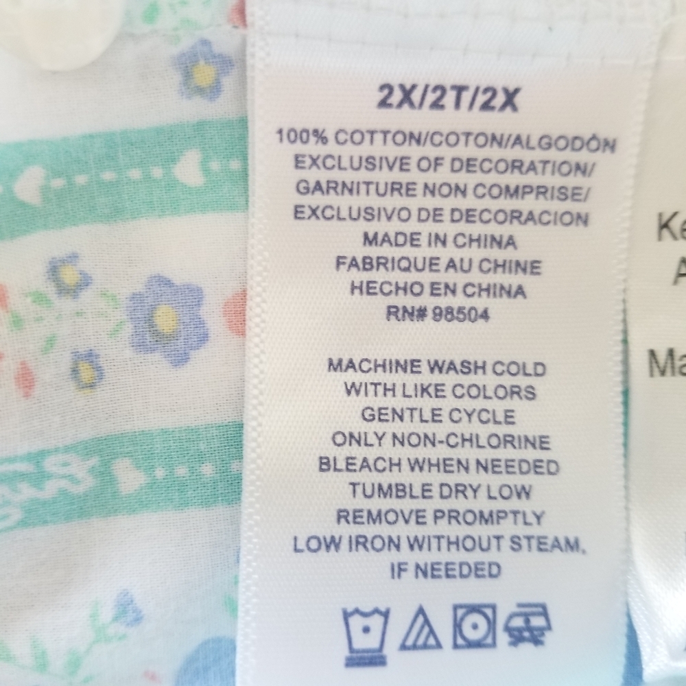 Vintage Lanz Of Salzburg Long Nighthown Cotton Short Sleeve Eyelet Buttons 2X - Picture 7 of 8
